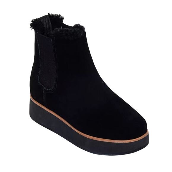 Bernardo Womens Patterson Boots US 10M EU 40.5 Black Suede Sheepskin NWOB - Picture 2 of 12